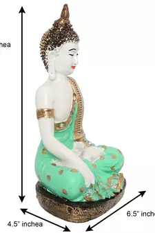 E Craft India Buddha Meditating Figurine Green 20 Inch