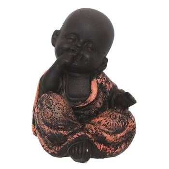 eCraftIndia DECORative Smiling Monk Buddha   Copper 3
