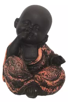 eCraftIndia DECORative Smiling Monk Buddha   Copper