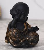eCraftIndia DECORative Smiling Monk Buddha   Gold