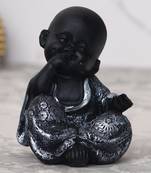 eCraftIndia DECORative Smiling Monk Buddha   Silver