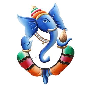 eCraftIndia Colorful Lord Ganesha with Kalash in Hand Handcrafted DECORative Iron Wall Hanging 3