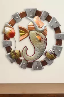 eCraftIndia Lord Ganesha Handcrafted DECORative Iron Wall Hanging
