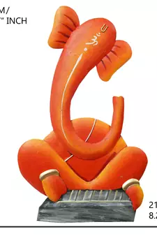eCraftIndia Musician Lord Ganesha playing Tabla Handcrafted Iron Wall Hanging