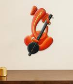 eCraftIndia Musician Lord Ganesha playing Harmonium Handcrafted Iron Wall Hanging