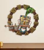 eCraftIndia Lord Krishna Playing Flute Handcrafted DECORative Iron Wall Hanging