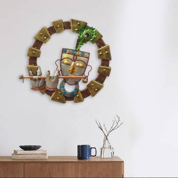 eCraftIndia Lord Krishna Playing Flute Handcrafted DECORative Iron Wall Hanging 2
