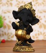 eCraftIndia Golden and Black Lord Ganesha Dancing Avatar DECORative Showpiece