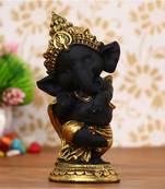 eCraftIndia Golden and Black Lord Ganesha Dancing Avatar DECORative Showpiece