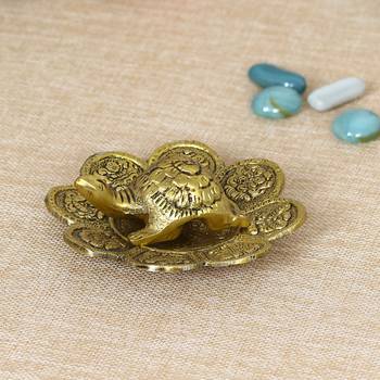 eCraftIndia Feng Shui Tortoise with DECORative plate for offices and home 1