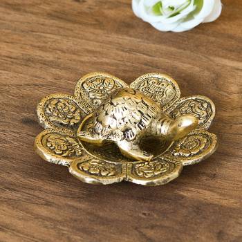 eCraftIndia Feng Shui Tortoise with DECORative plate for offices and home 2