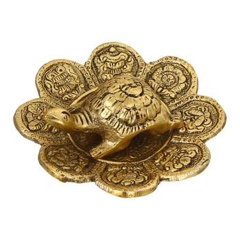 eCraftIndia Feng Shui Tortoise with DECORative plate for offices and home 3