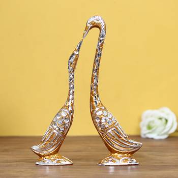 eCraftIndia Cute Swan Love Birds with 7 Inch Height DECORative Figurine 1