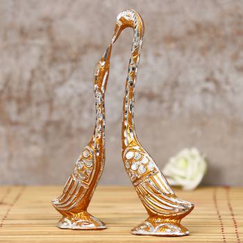 eCraftIndia Cute Swan Love Birds with 7 Inch Height DECORative Figurine 2