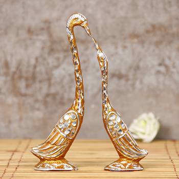 eCraftIndia Cute Swan Love Birds with 7 Inch Height DECORative Figurine 3