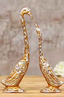 eCraftIndia Cute Swan Love Birds with 7 Inch Height DECORative Figurine