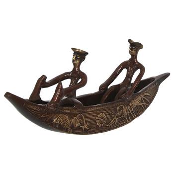 eCraftIndia Antique Finish 2 Men in Boat Brass DECORative Showpiece 3