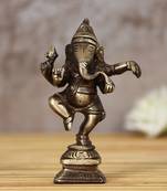eCraftIndia Brass Dancing Lord Ganesha Antique Showpiece