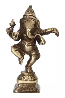 eCraftIndia Brass Dancing Lord Ganesha Antique Showpiece