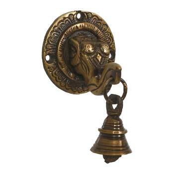 eCraftIndia Brass Lord ganesha Face wall Hanging with Bell 3