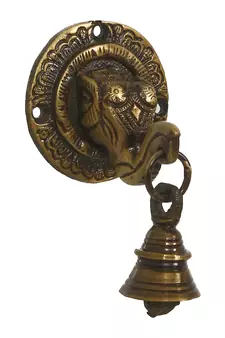 eCraftIndia Brass Lord ganesha Face wall Hanging with Bell