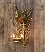 Brown Brass Bird Wall Hanging with Diya