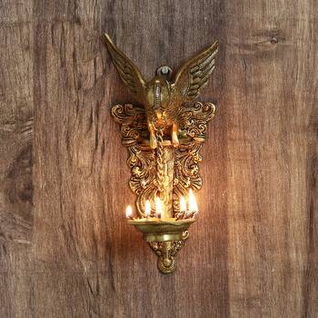 Brown Brass Bird Wall Hanging with Diya 2