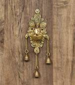eCraftIndia Antique Finish DECORative Handcrafted Brass Wall Hanging Diya with Bells