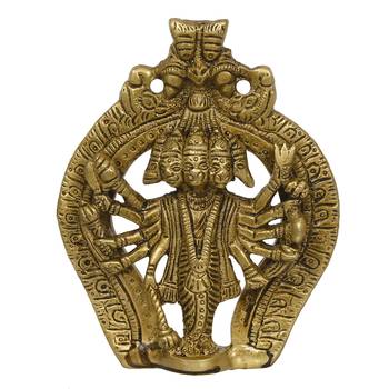 eCraftIndia Panchmukhi Lord Hanuman Brass Idol Statue 3