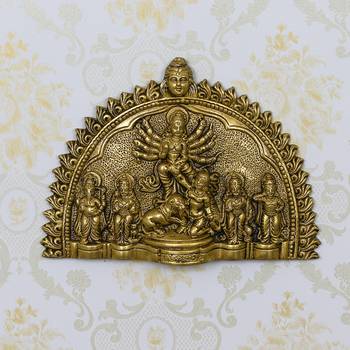 eCraftIndia Goddess Durga Mata Brass Wall Hanging 1