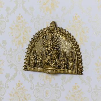 eCraftIndia Goddess Durga Mata Brass Wall Hanging 2