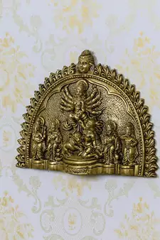 eCraftIndia Goddess Durga Mata Brass Wall Hanging