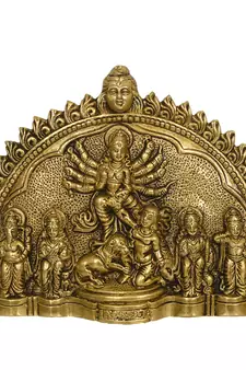 eCraftIndia Goddess Durga Mata Brass Wall Hanging