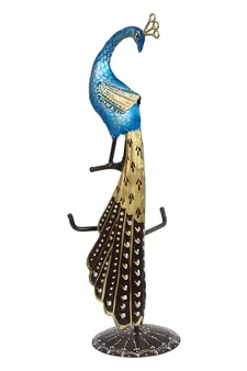 eCraftIndia Colorful Peocock Handcrafted Iron DECORative Showpiece