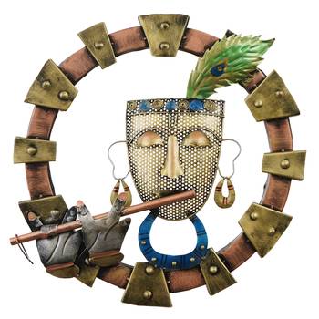eCraftIndia Lord Krishna Playing Flute Handcrafted Iron Wall Hanging 3