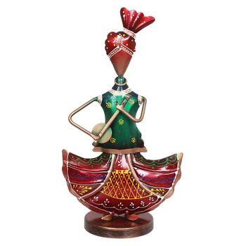 eCraftIndia Tribal Lady Playing Musical Instrument Banjo DECORative Showpiece 3