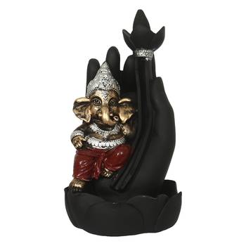 Lord Ganesha Smoke Backflow Cone Incense Holder DECORative Showpiece with 10 free Smoke Backflow Scented Cone Incenses 3