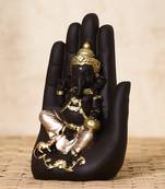 eCraftIndia Golden Handcrafted Palm Ganesha DECORative Showpiece