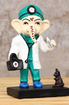 eCraftIndia DECORative Lord Ganesha Idol in Doctor Avatar