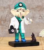 eCraftIndia DECORative Lord Ganesha Idol in Doctor Avatar