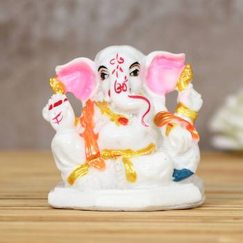 eCraftIndia DECORative Lord Ganesha Idol for Car Dashboard  Home Temple and Office Desks 1