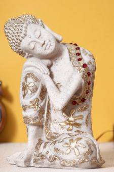 eCraftIndia Pleasing Resting Buddha on Knee Polyresin DECORative Showpiece