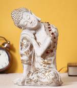 E Craft India Decorative Buddha Showpiece Resting on Knee White 30×20 cm