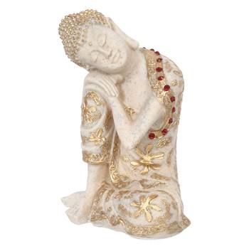 E Craft India Decorative Buddha Showpiece Resting on Knee White 30  20 cm 2