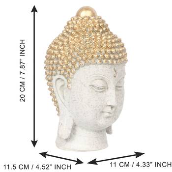 e craft india buddha head white polyresin showpiece 3