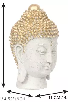 e craft india buddha head white polyresin showpiece