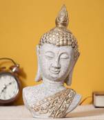 elegant white polyresin buddha showpiece