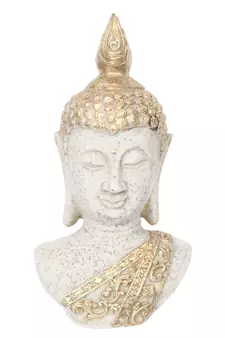 elegant white polyresin buddha showpiece