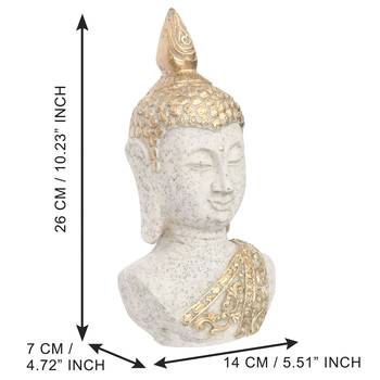 elegant white polyresin buddha showpiece 3