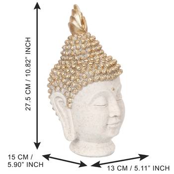 e craft india decorative buddha head showpiece white 3